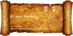 Blaga Hermia névjegykártya